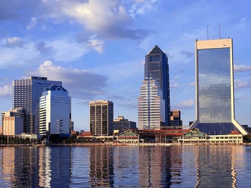 Jacksonville skyline at dusk