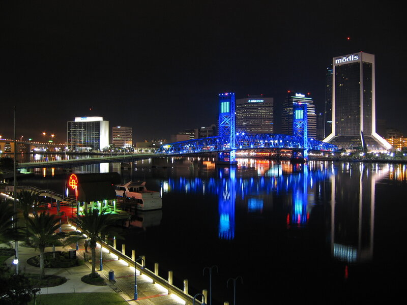 Jacksonville skyline at night