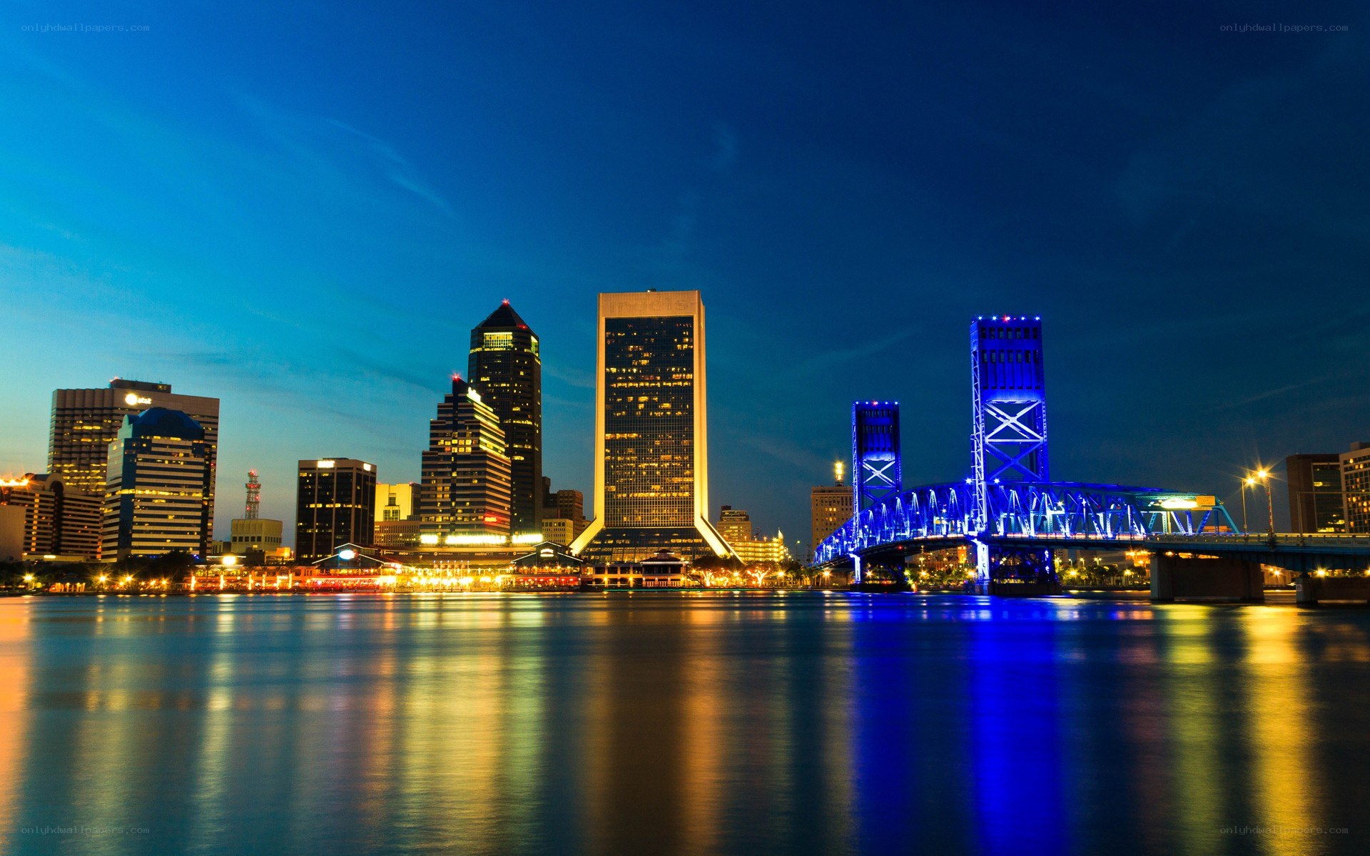Jacksonville skyline at night