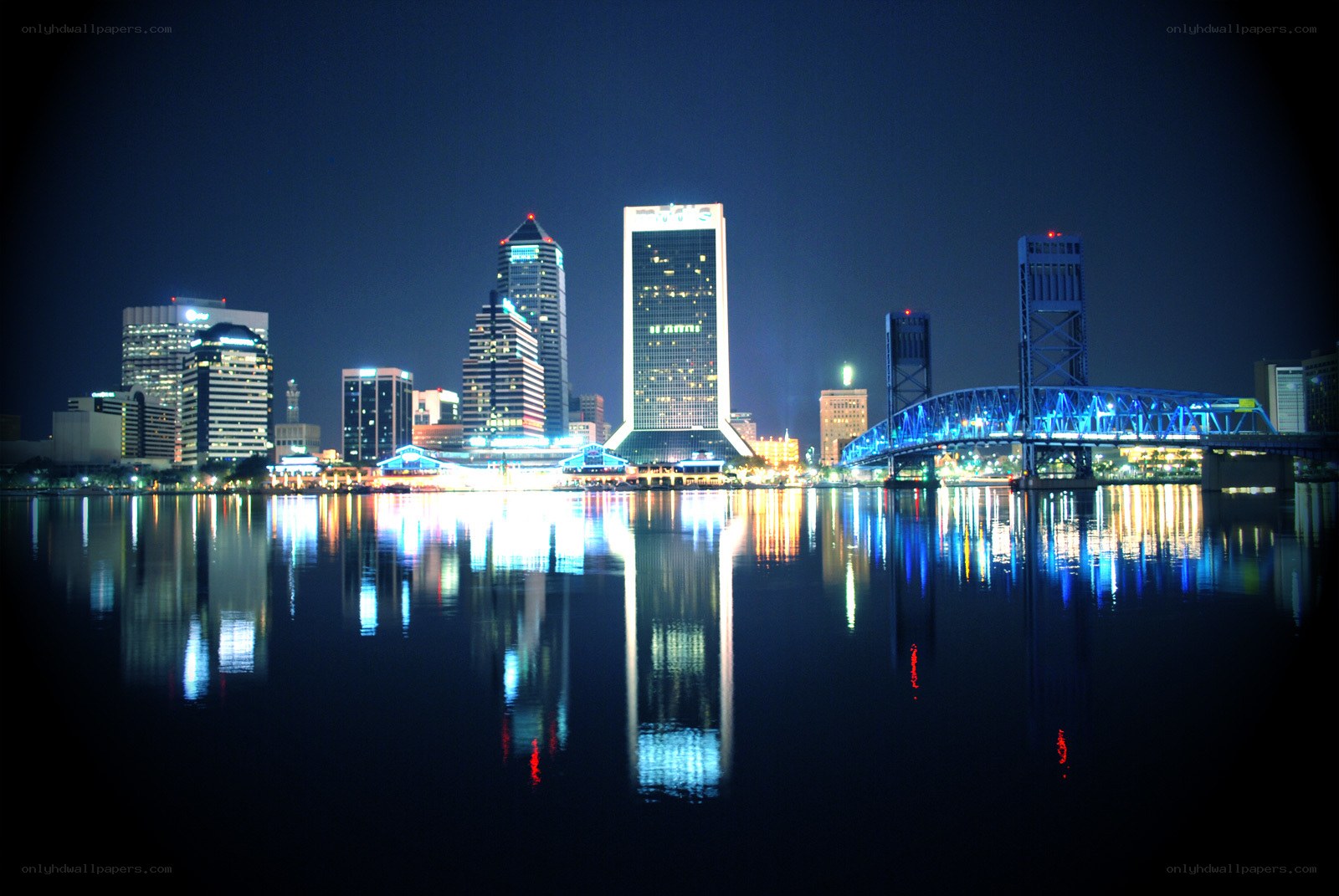 Jacksonville skyline at night
