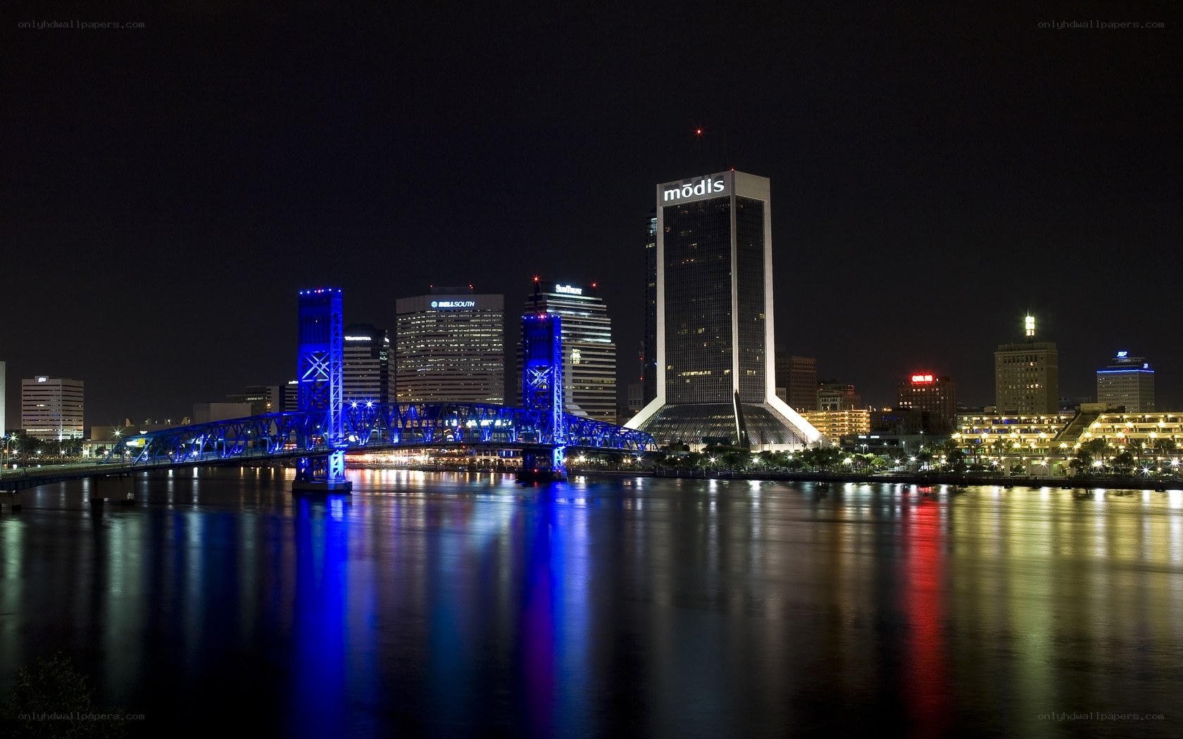 Jacksonville skyline at night