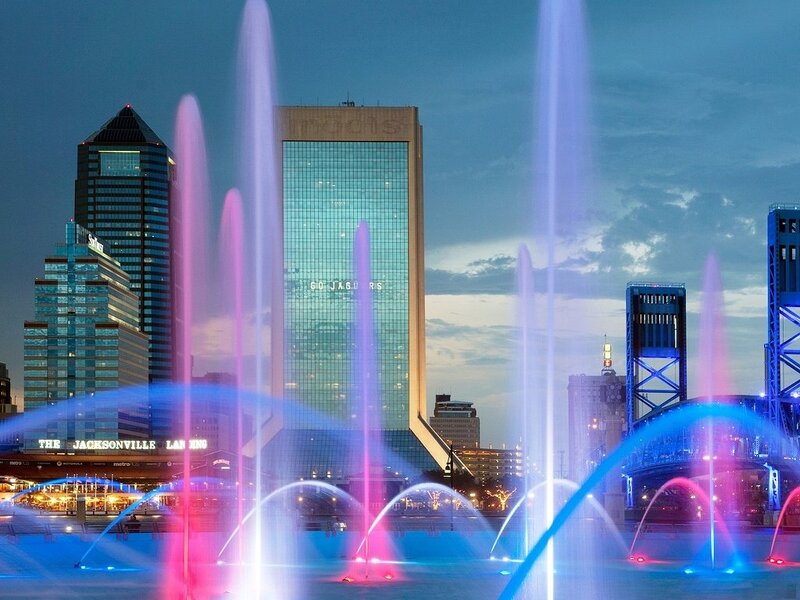 Jacksonville Skyline — Blue, Dramatic