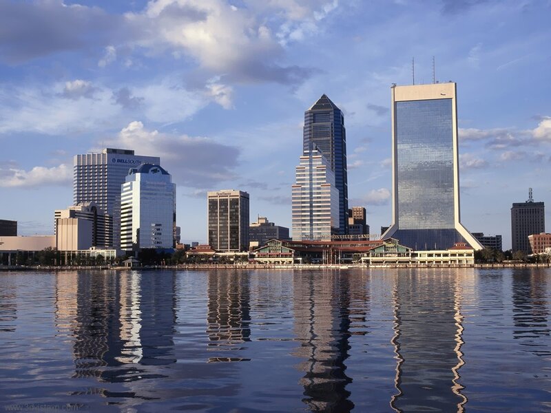 Jacksonville Skyline — Blue, Serene, Afternoon, Photograph, Skyscrapers