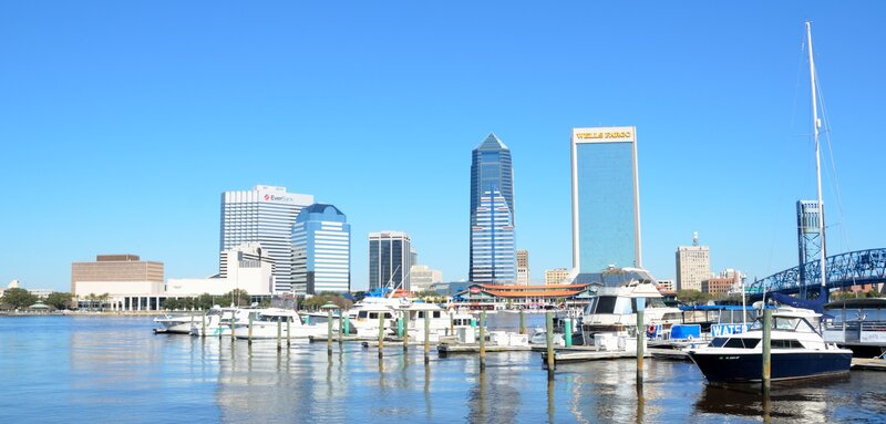 Jacksonville Skyline — Blue, Serene, Afternoon