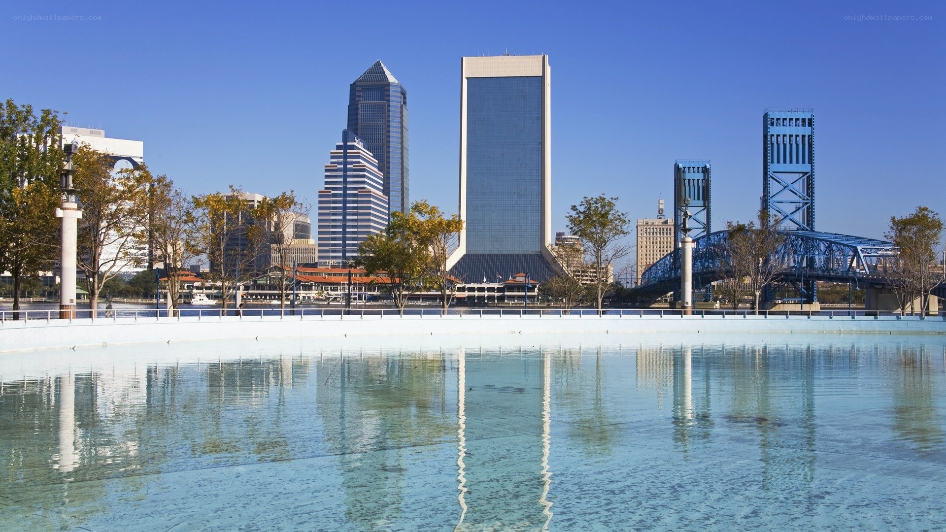 Jacksonville skyline with bridge