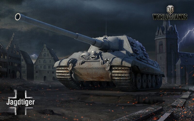 Jagdtiger Tank — Gray, Dramatic, Night