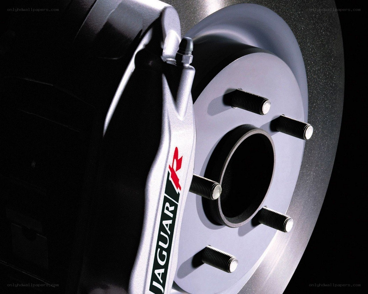 Jaguar brake caliper close-up