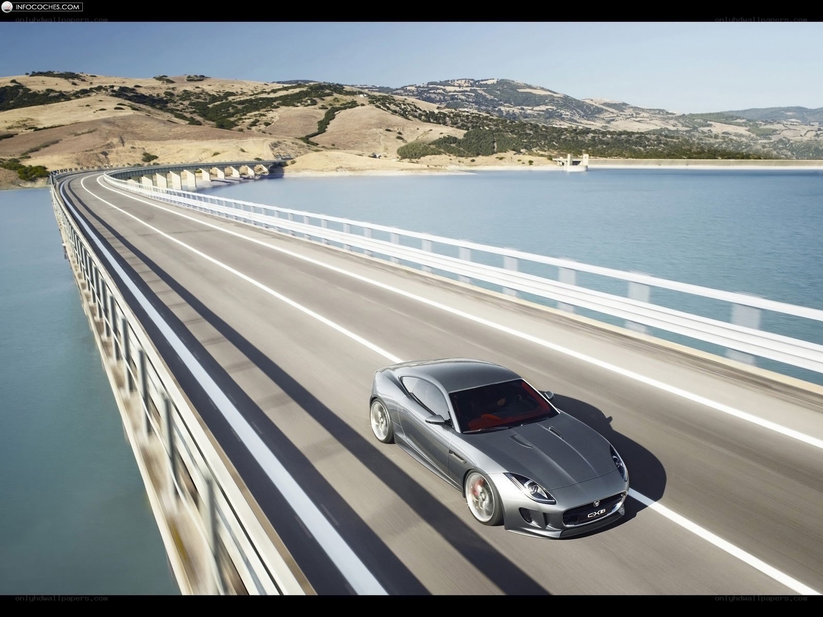 Jaguar C-X16 on a bridge