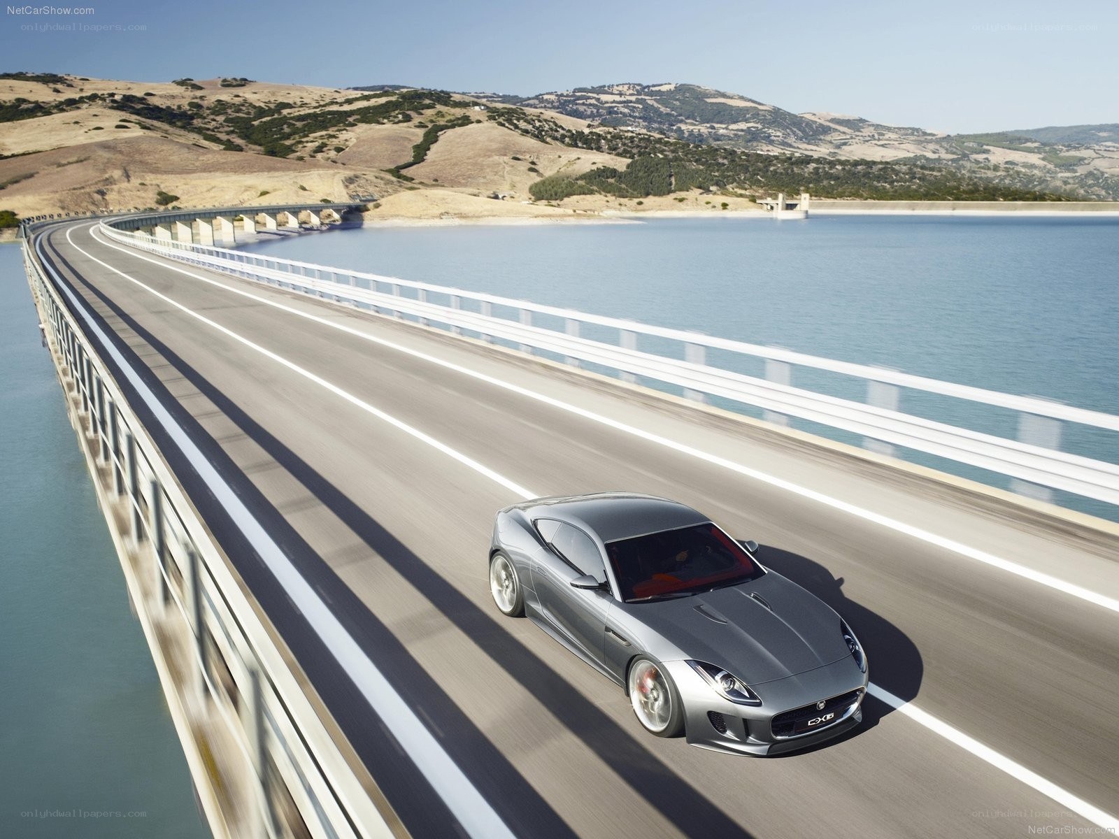 Jaguar C-X16 on a bridge