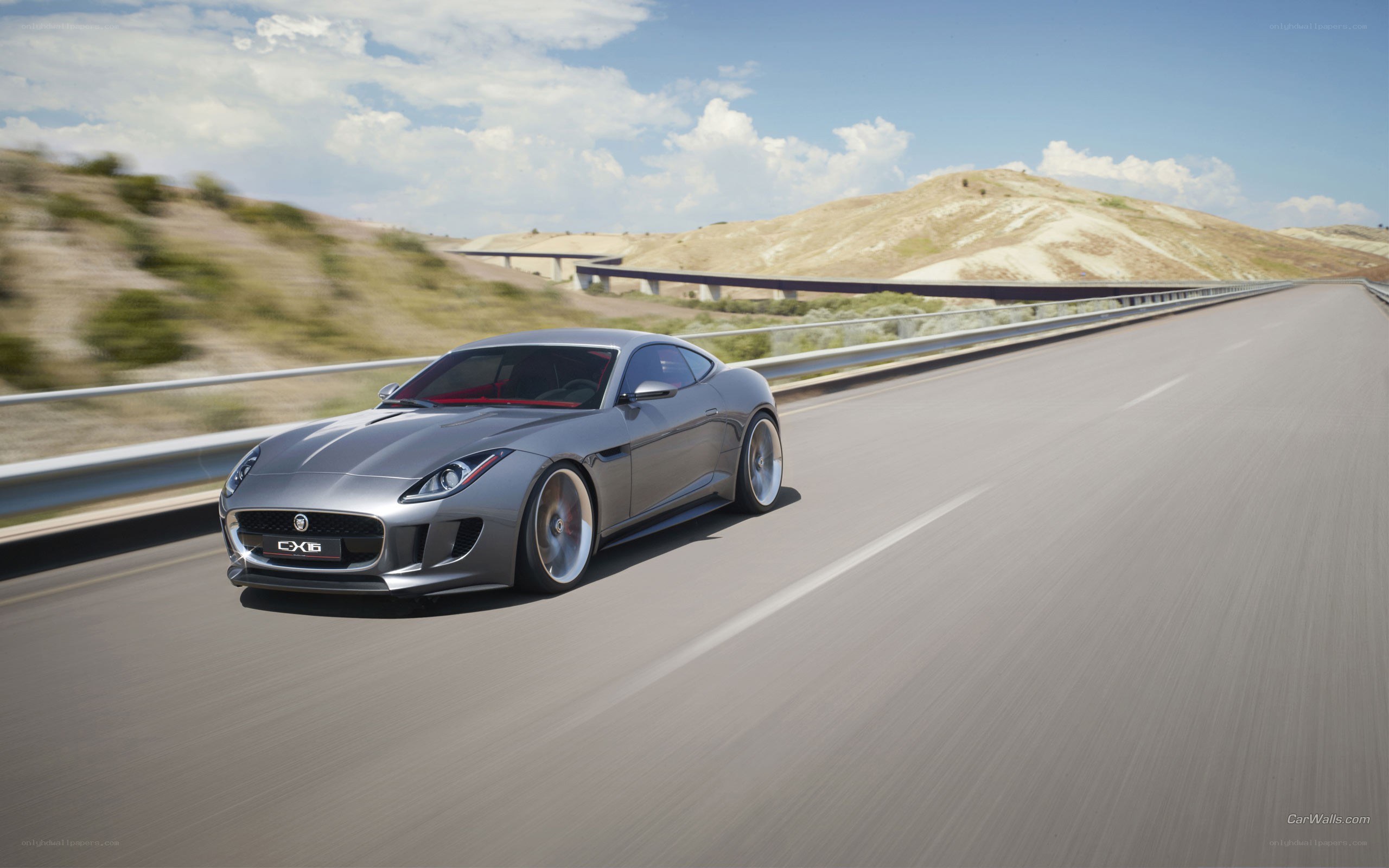 Jaguar C-X16 on a highway