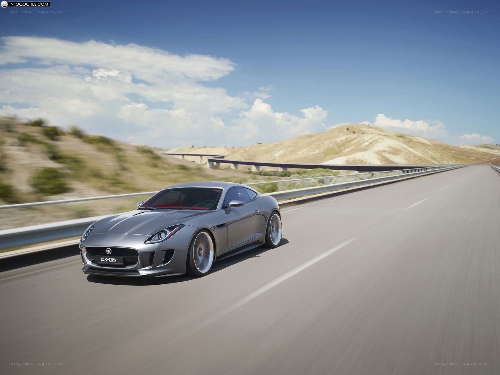 Jaguar C-X16 on a highway