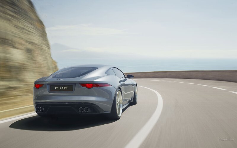 Jaguar C-X16 on coastal road
