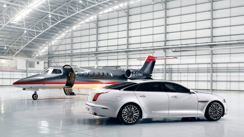 Jaguar car and private jet