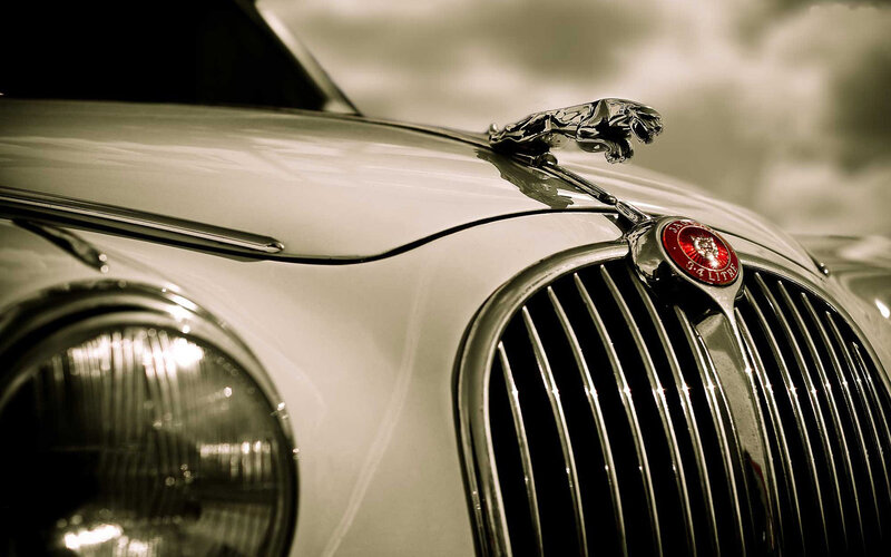 Jaguar Car Hood Ornament — Sepia