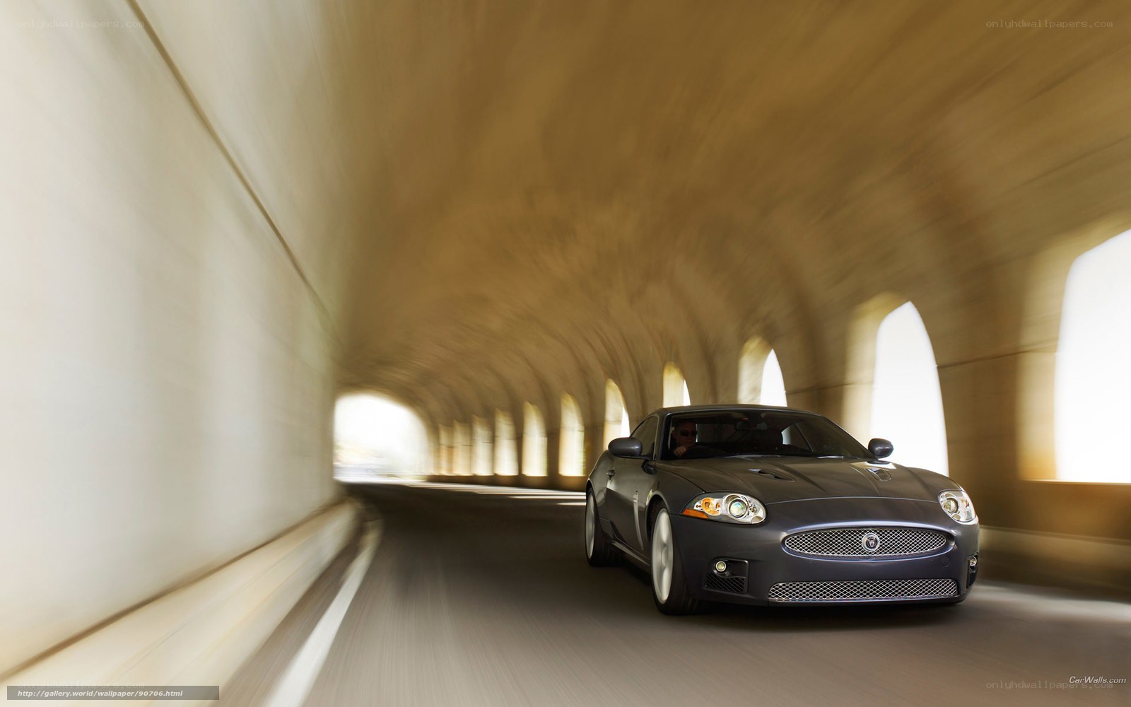 Jaguar car in tunnel