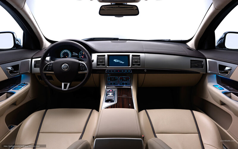 Jaguar Car Interior — Beige, Modern