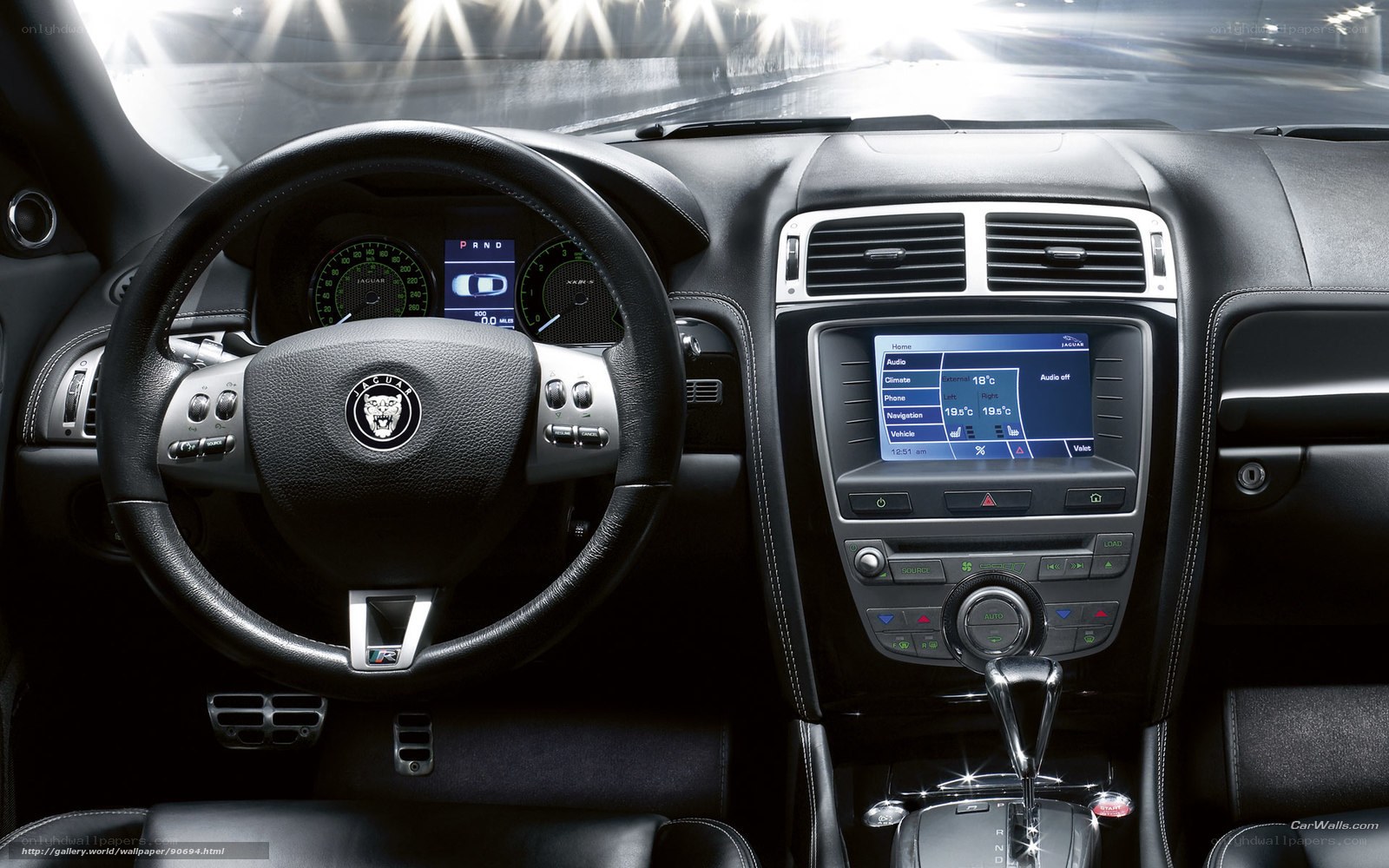 Jaguar car interior dashboard