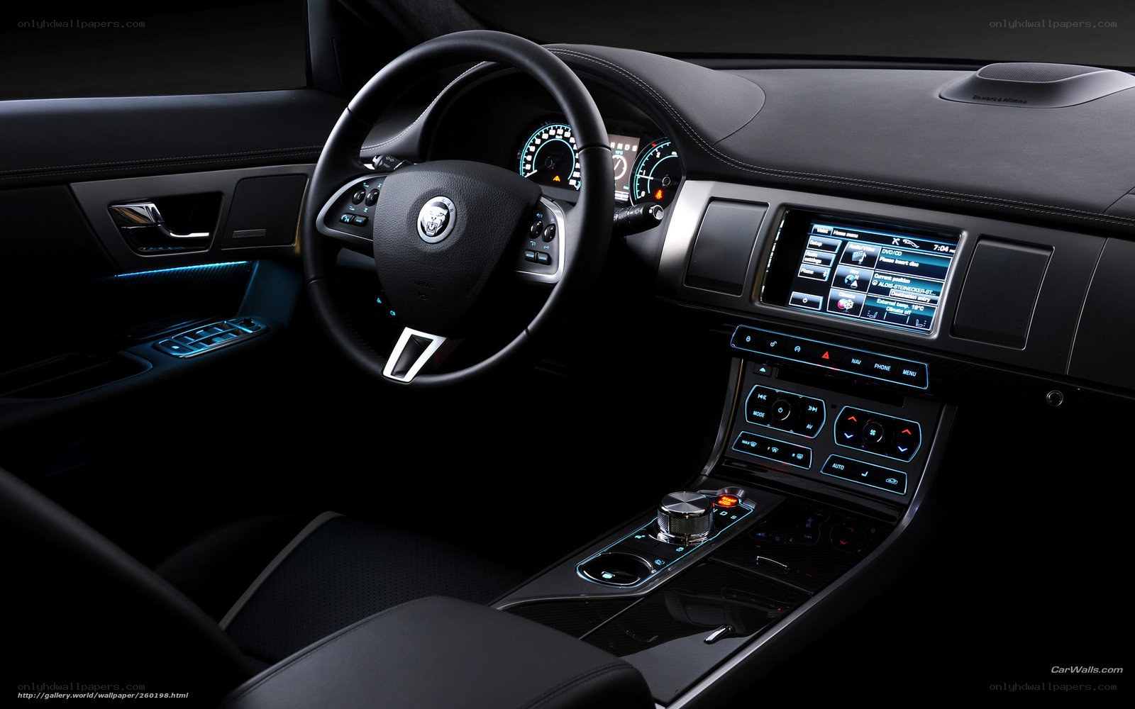 Jaguar car interior dashboard