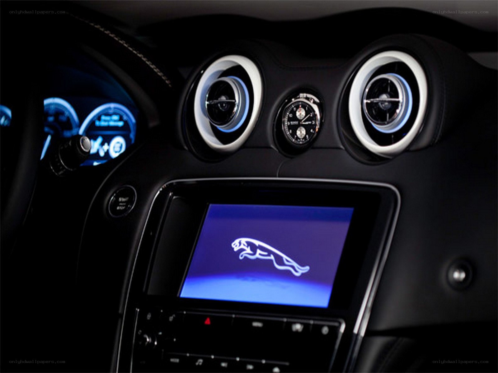 Jaguar car interior dashboard