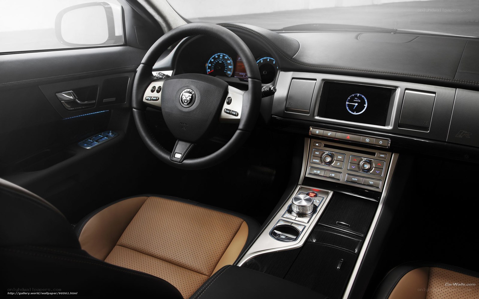 Jaguar car interior dashboard