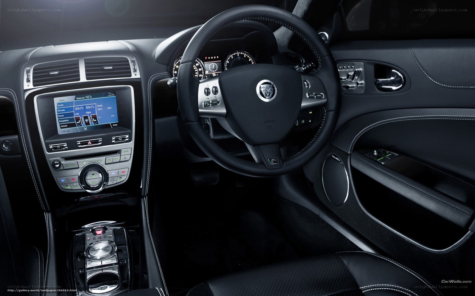Jaguar car interior dashboard