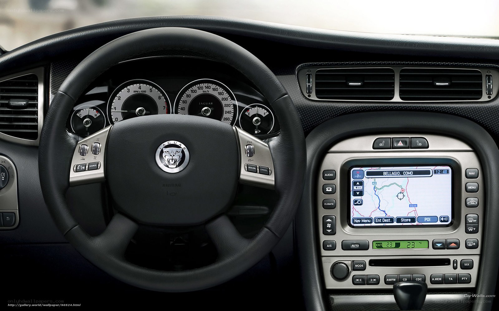 Jaguar car interior dashboard