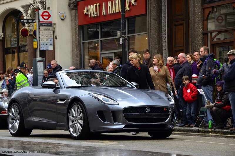 Jaguar car parade in London