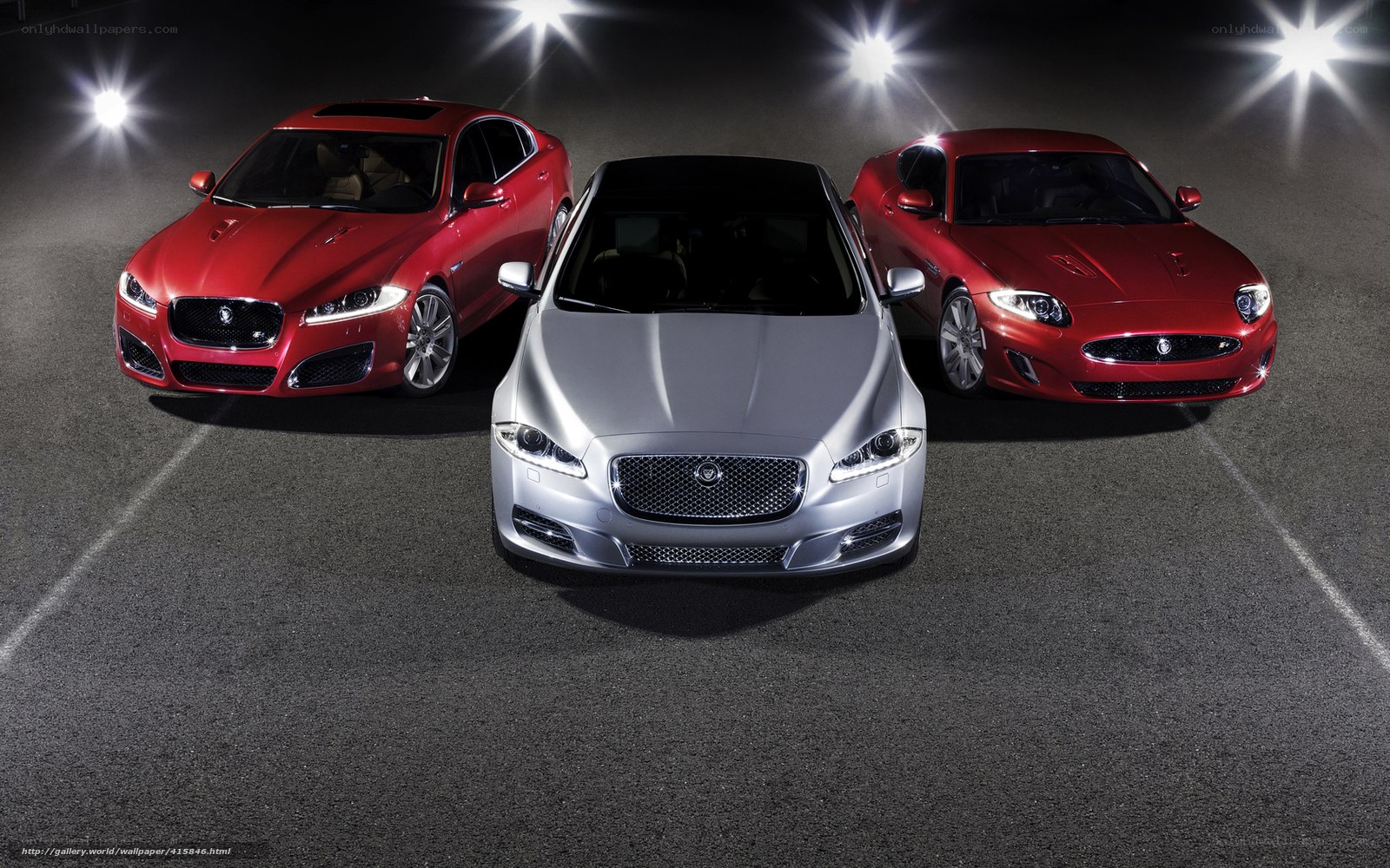 Jaguar cars in a lineup