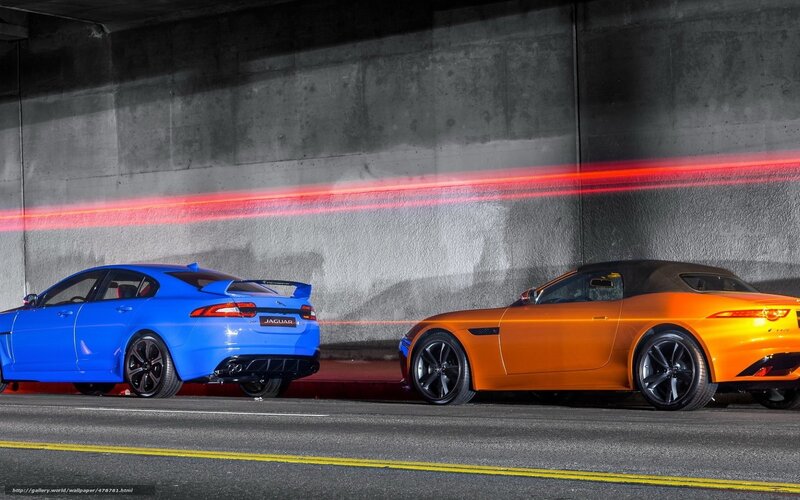 Jaguar cars in tunnel