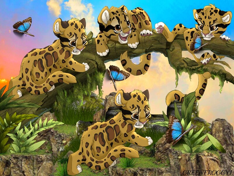 Jaguar Cubs in Jungle