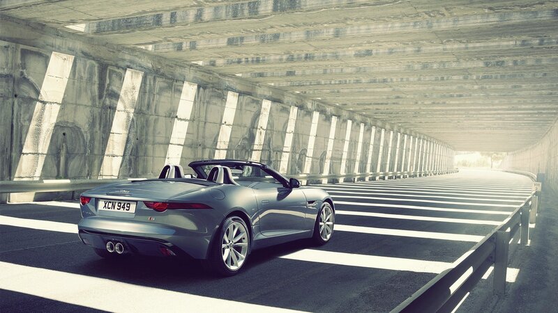 Jaguar F-Type convertible in tunnel