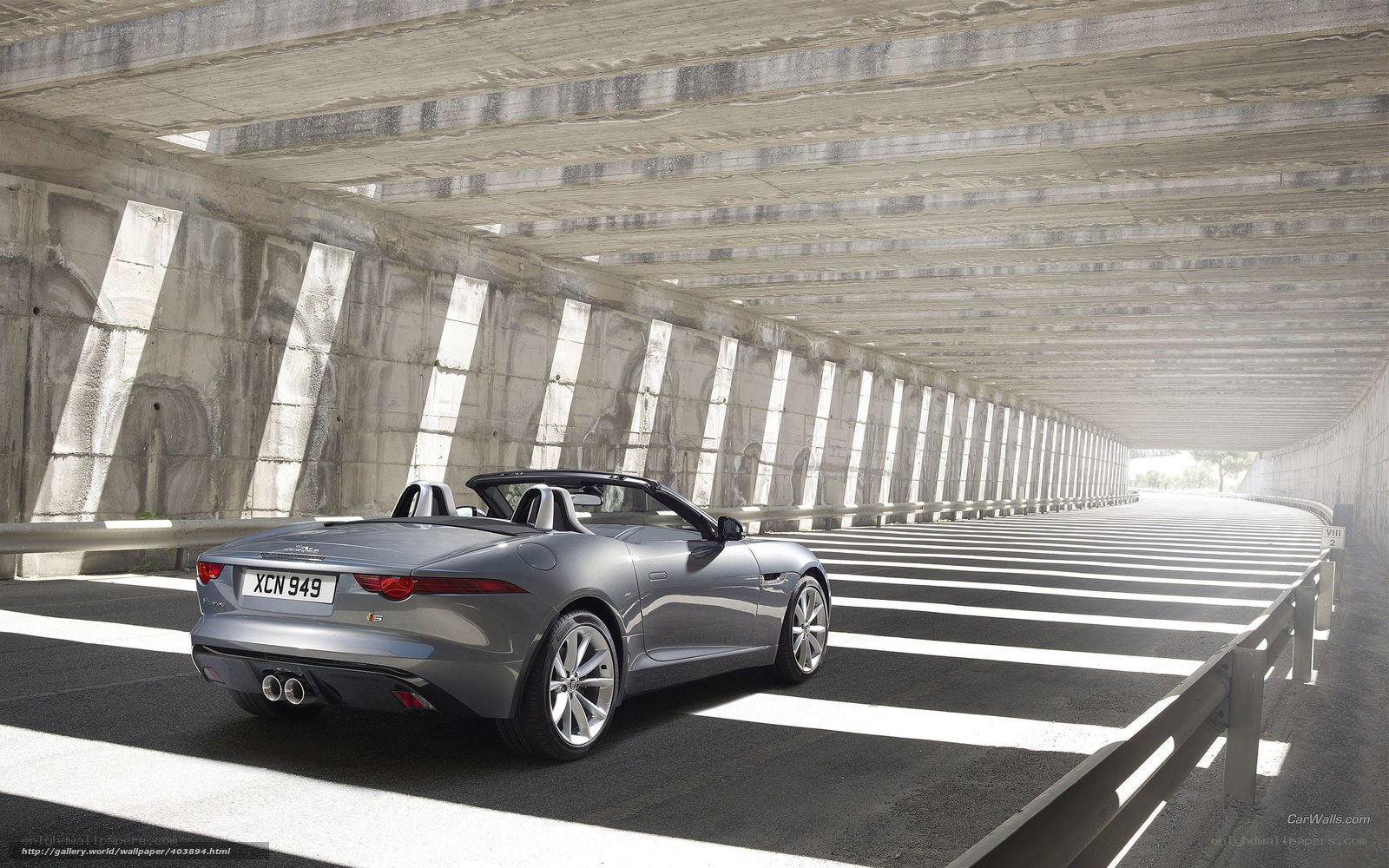 Jaguar F-Type convertible in tunnel