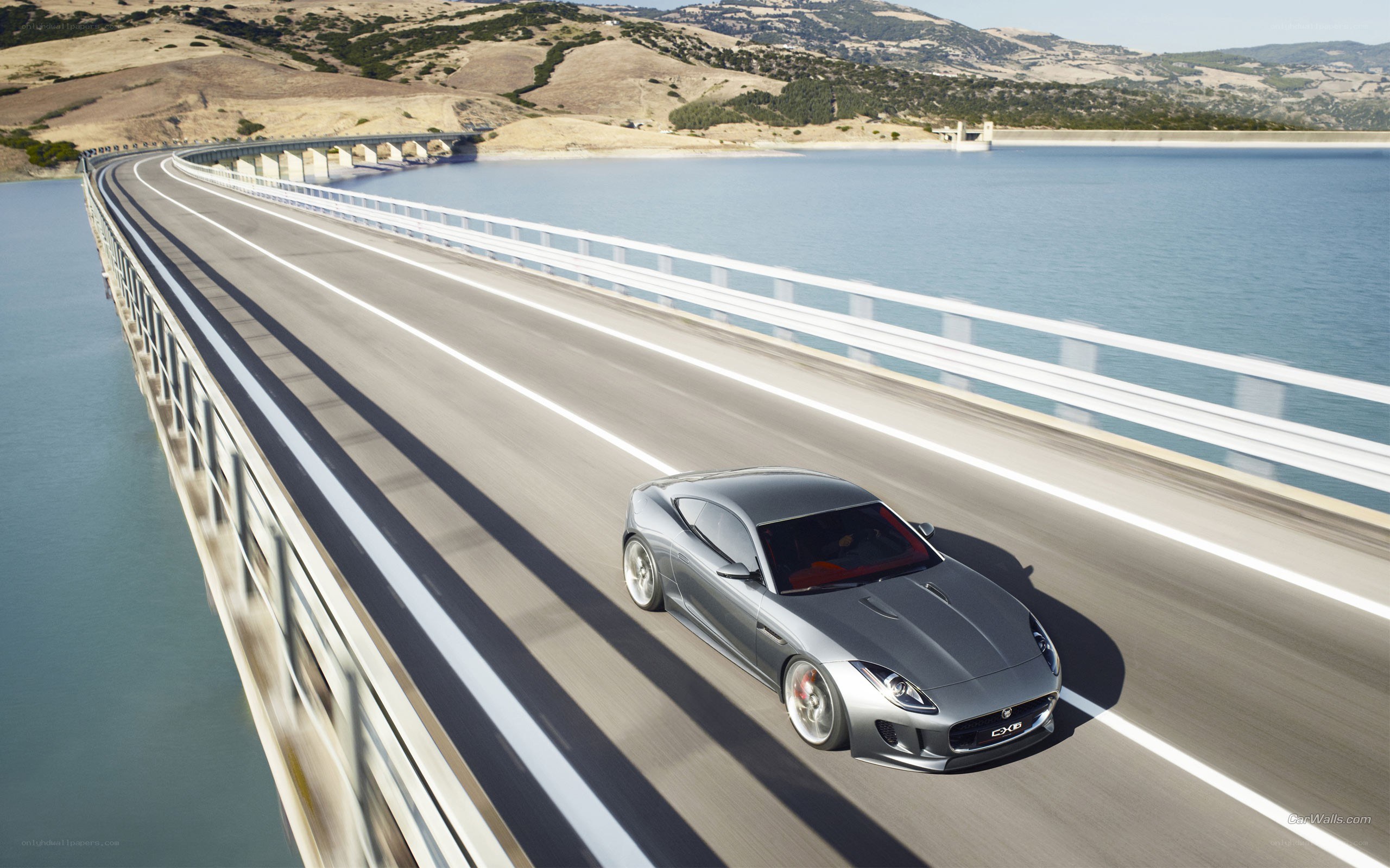 Jaguar F-Type on a bridge