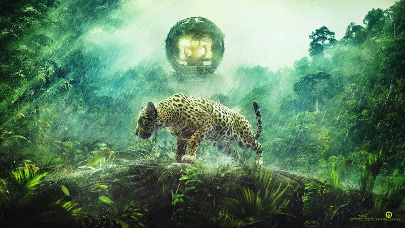 Jaguar in Jungle — Green, Dramatic