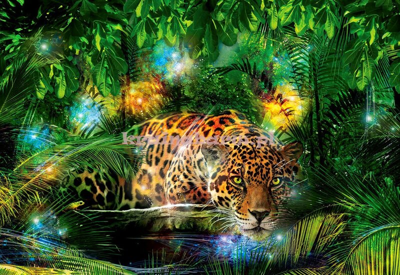 Jaguar in Jungle — Green, Mystical