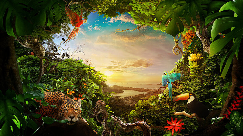 Jaguar in Jungle — Green, Vibrant