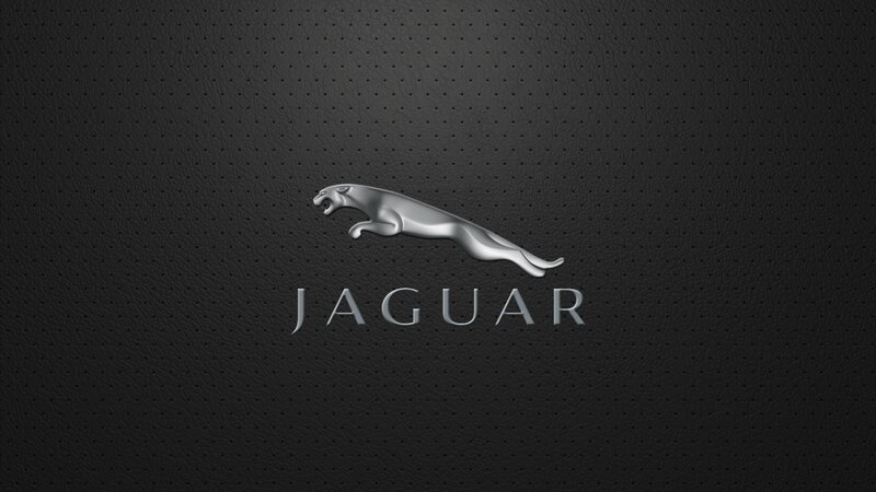 Jaguar logo on black leather