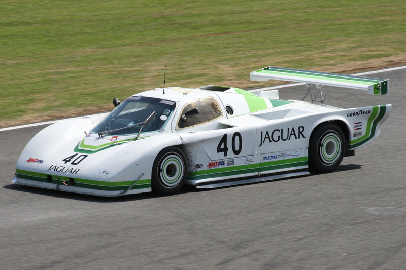 Jaguar race car on track