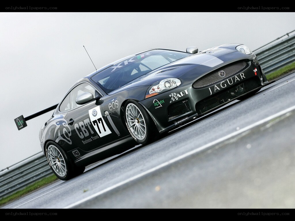 Jaguar race car on track