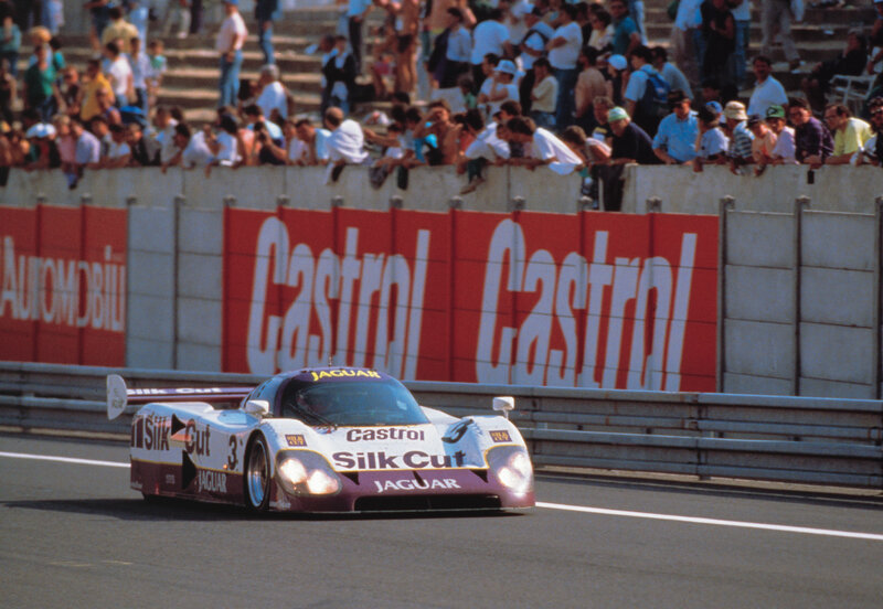 Jaguar race car on track