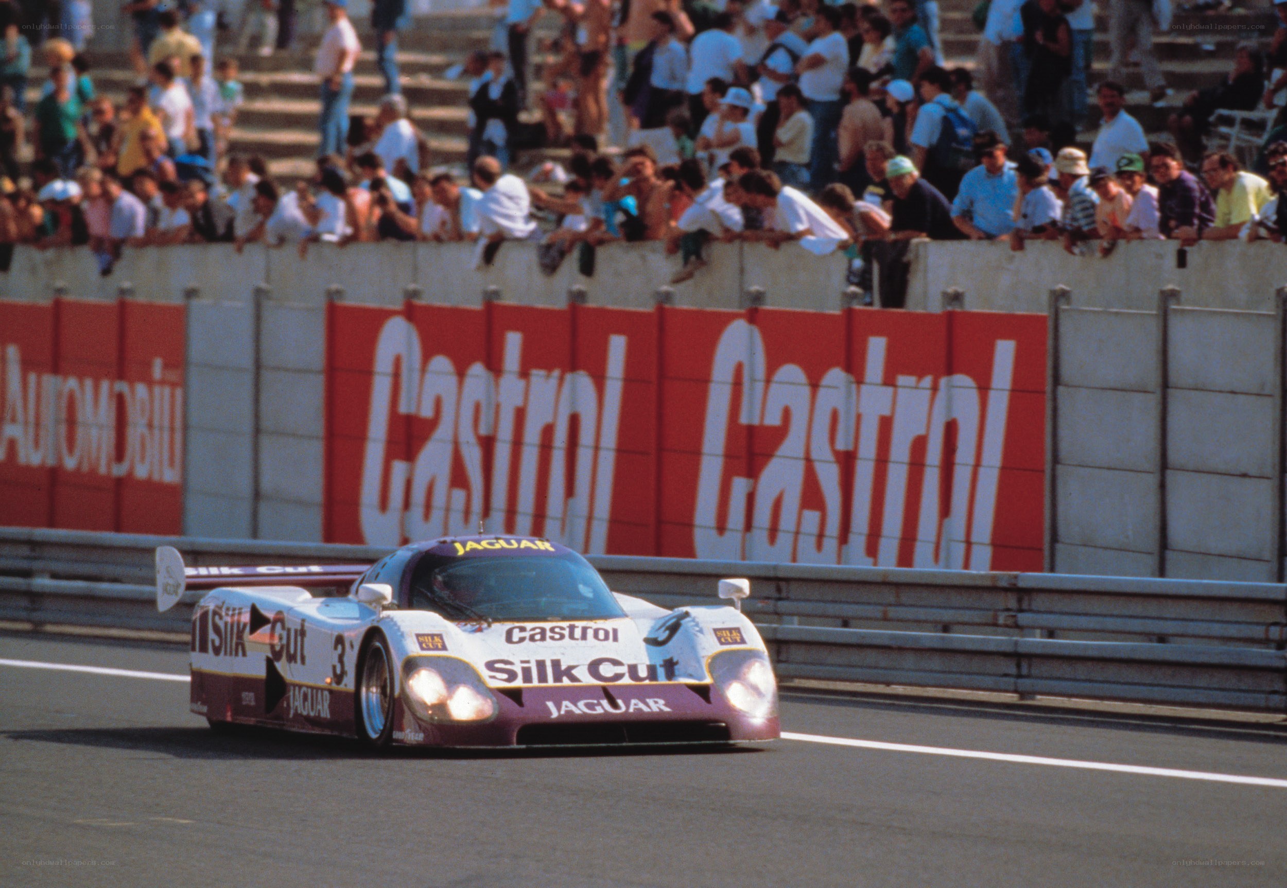 Jaguar race car on track