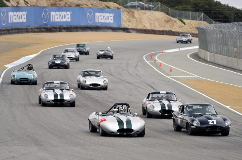 Jaguar race cars on track