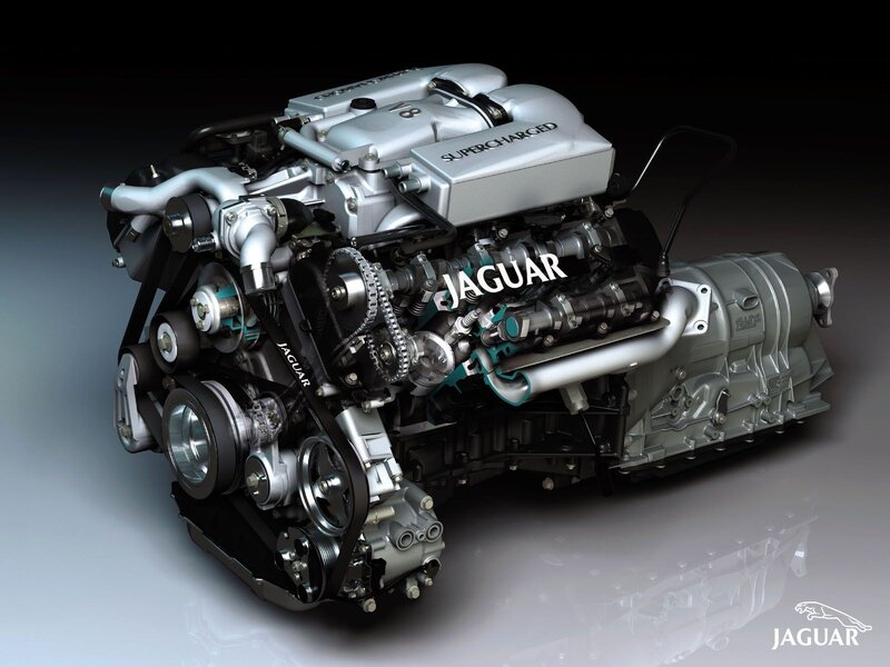 Jaguar Supercharged Engine — Silver, Dramatic