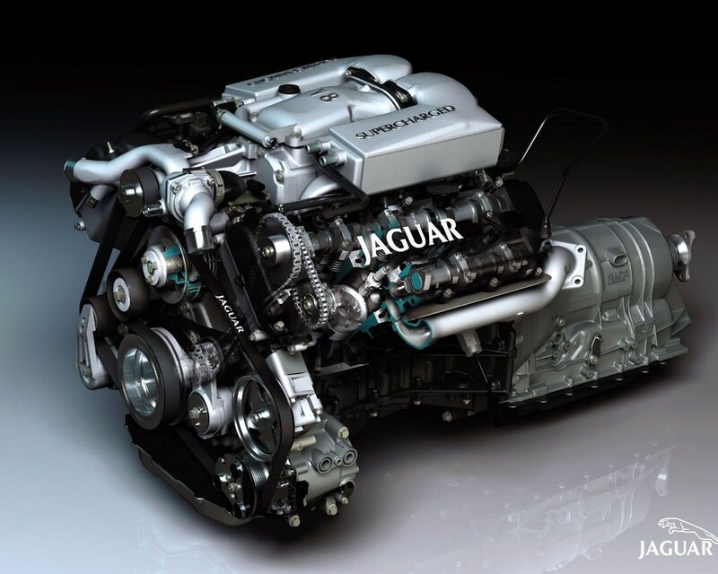 Jaguar Supercharged Engine — Silver, Technical, 3d Render