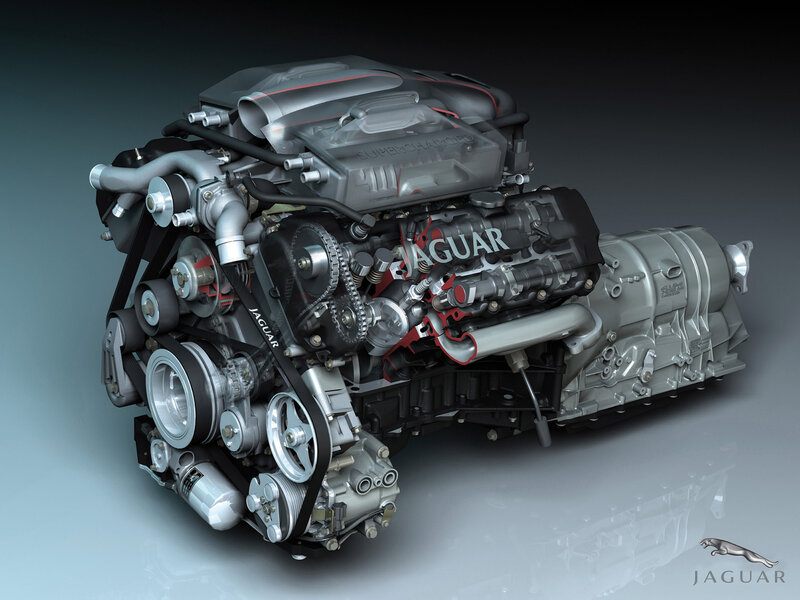Jaguar Supercharged Engine — Silver