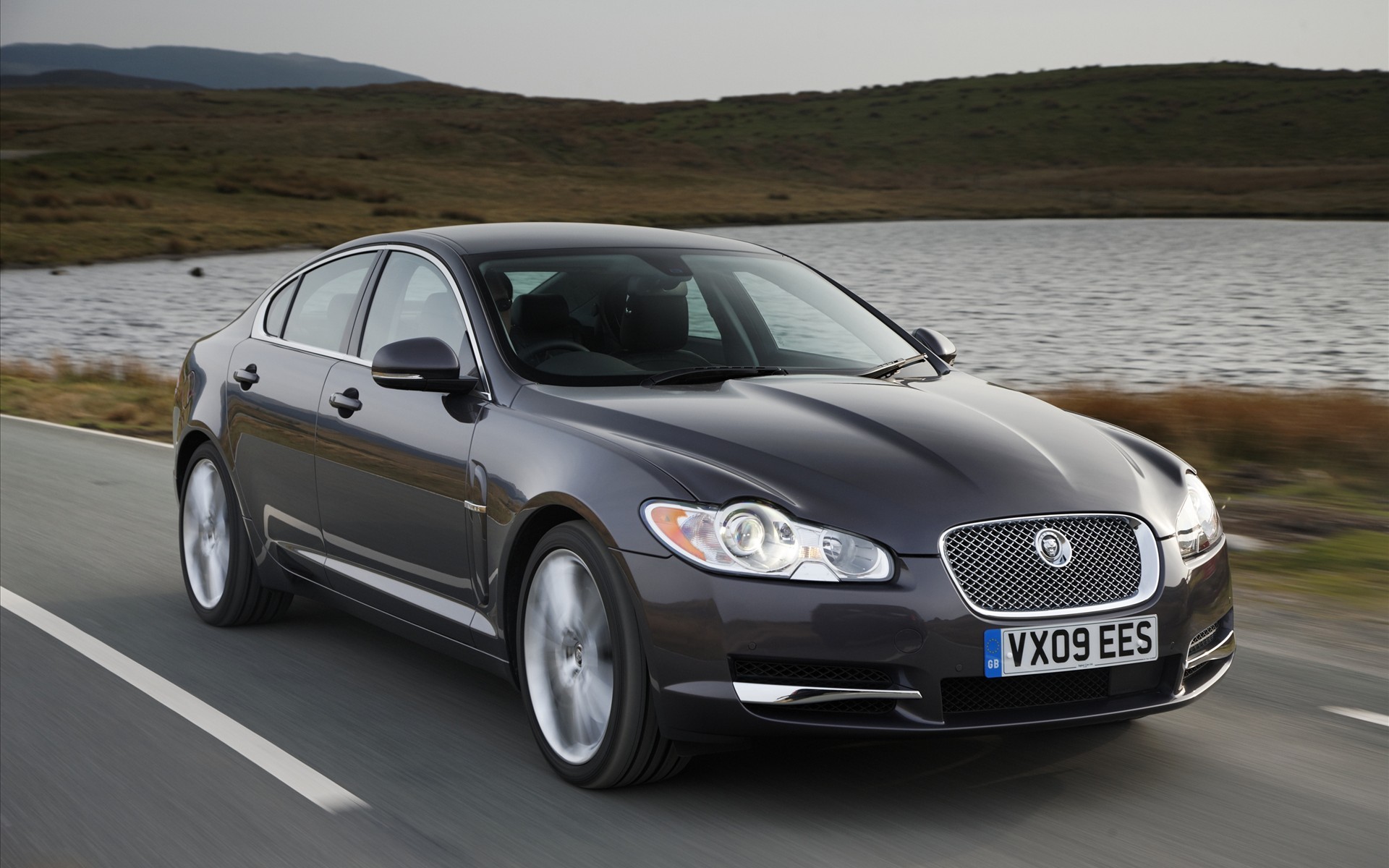 Jaguar XF driving on a road
