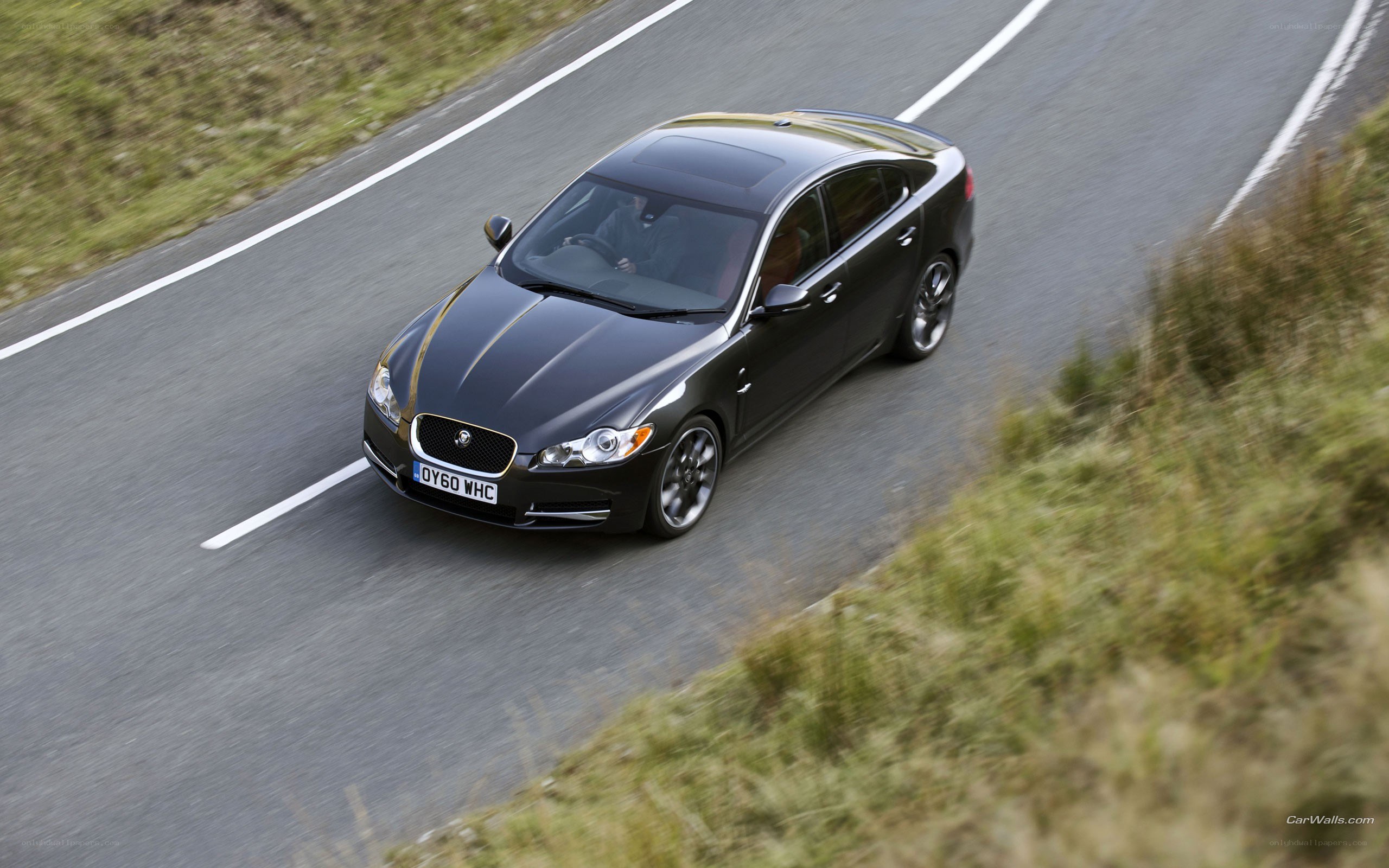 Jaguar XF driving on a road