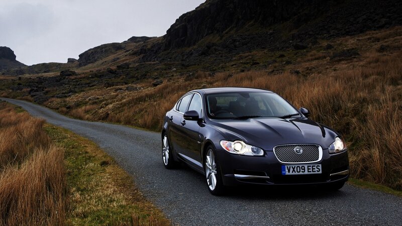 Jaguar XF on a country road