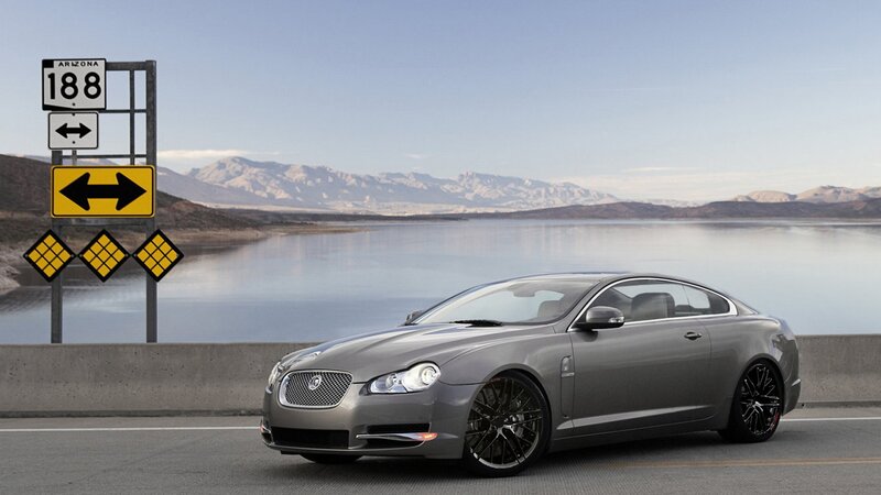 Jaguar XF on Arizona highway
