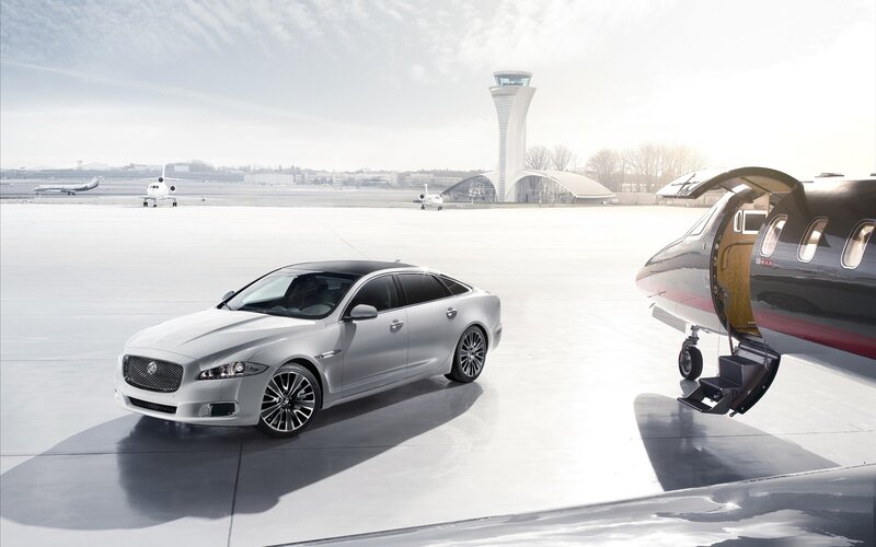 Jaguar XJ at airport